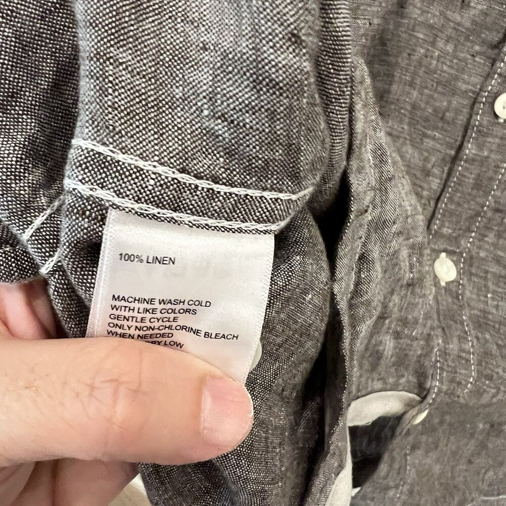 Tommy Bahama Shirt Men's XXL Gray 100% Linen Lightweight Pocket Casual Collar - Picture 5 of 8